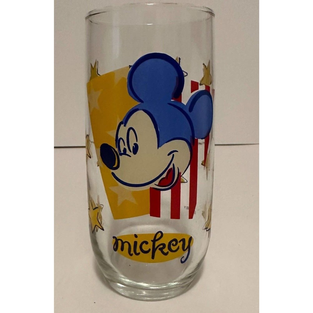 DISNEY/Anchor Hocking "MICKEY MOUSE" Glass-Excellent Condition-6 inches.